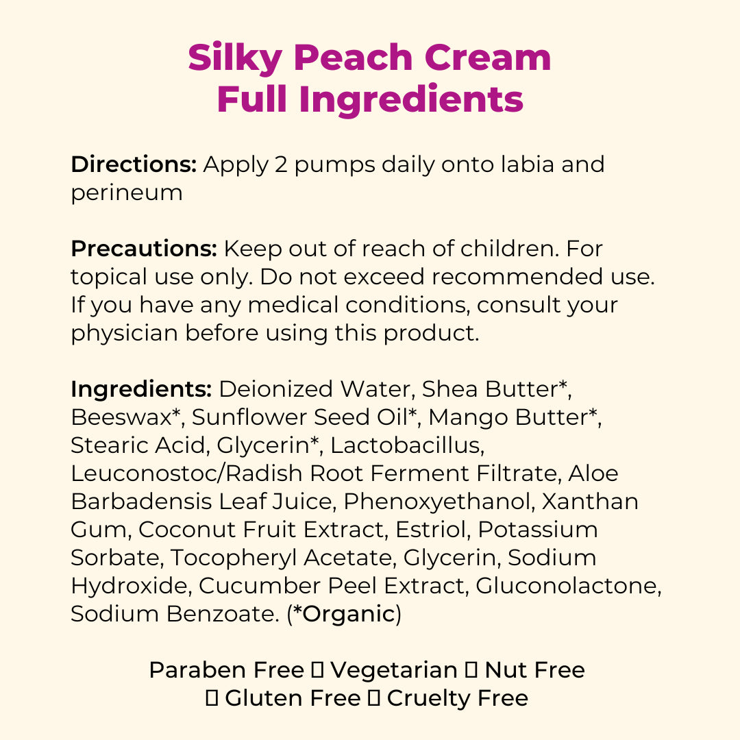 Silky Peach Cream Bio-identical Estriol Cream to revive your lady bits
