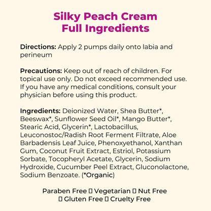 Silky Peach Cream Bio-identical Estriol Cream to revive your lady bits